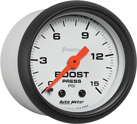 Auto Meter (5702) Phantom 2-1/16" 0-15 PSI Mechanical Boost Gauge