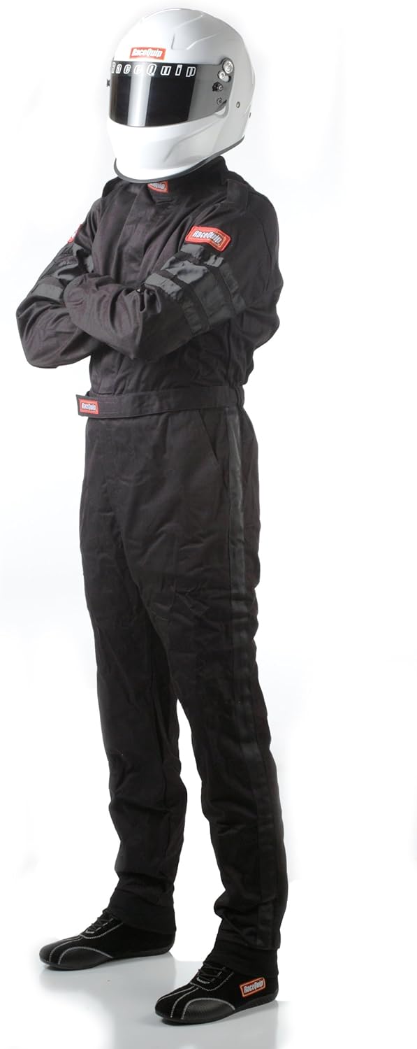 RaceQuip 110004 110 Series Tall-medium Black SFI 3.2A/1 Single Layer One-Piece Driving Suit