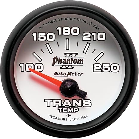 Auto Meter 7549 Phantom II Electric Transmission Temperature Gauge, 2 1/16"