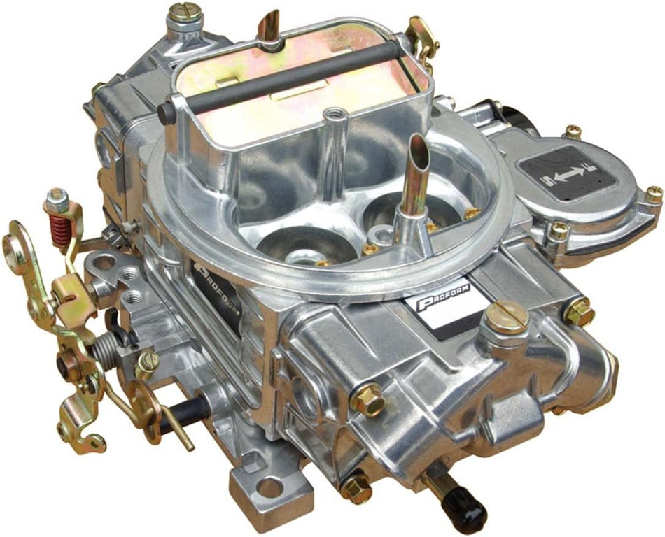 Proform 67256 Street Upgrade Series 670 CFM Polished Aluminum Dual Inlet 4-Barrel Square Bore Vacuum Secondary Carburetor with Electric Choke