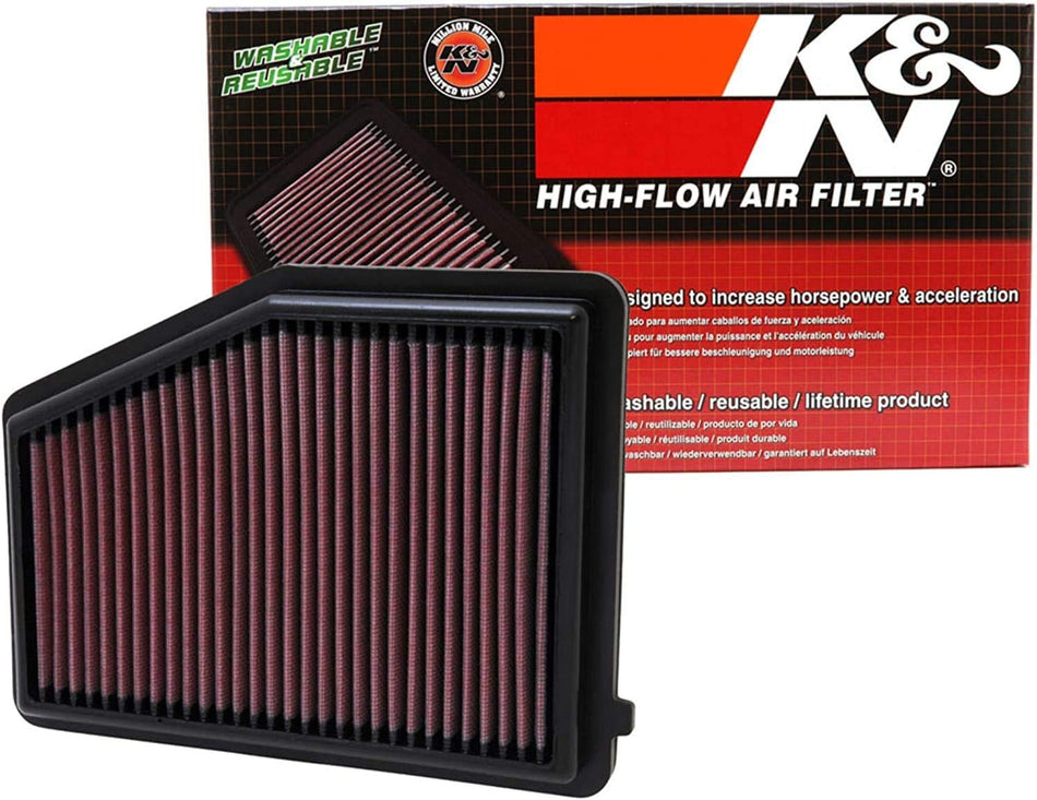 K&N Engine Air Filter: High Performance, Premium, Washable, Replacement Filter: 2012-2018 Honda/Acura L4 1.8/2.0 L (Civic, ILX), 33-2468