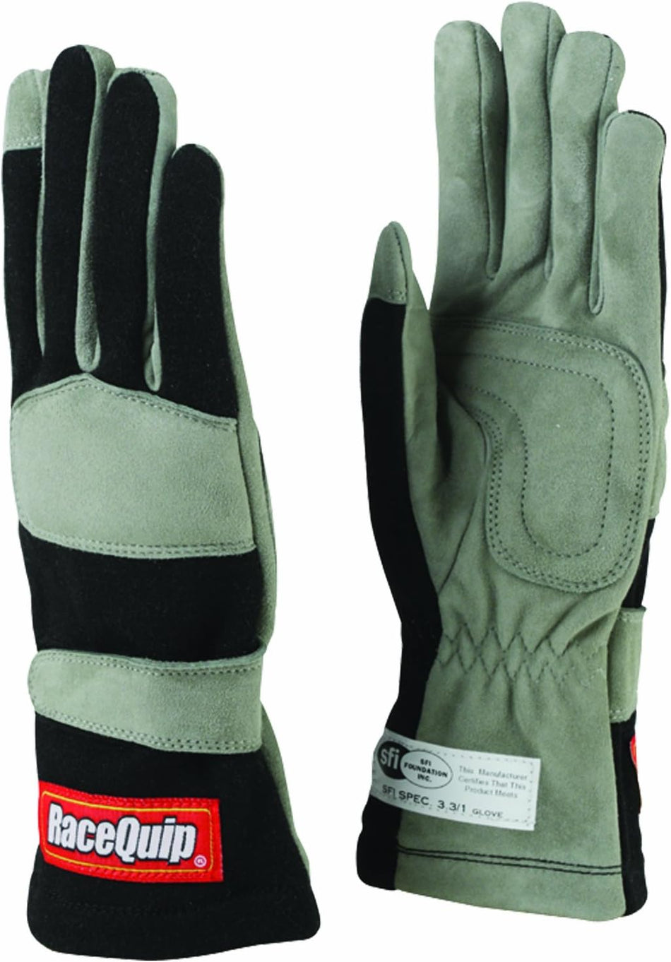 RaceQuip 351003 351 Series Medium Black SFI 3.3/1 One Layer Racing Gloves