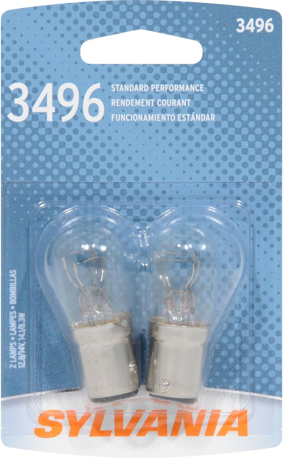SYLVANIA 3496 Basic Miniature Bulb, (Contains 2 Bulbs)