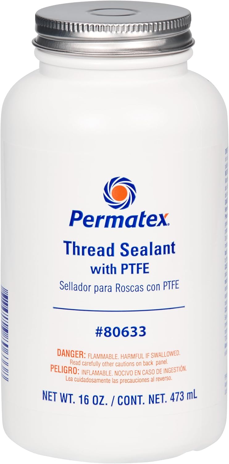 Permatex 80633 Thread Sealant with PTFE, 16 oz.