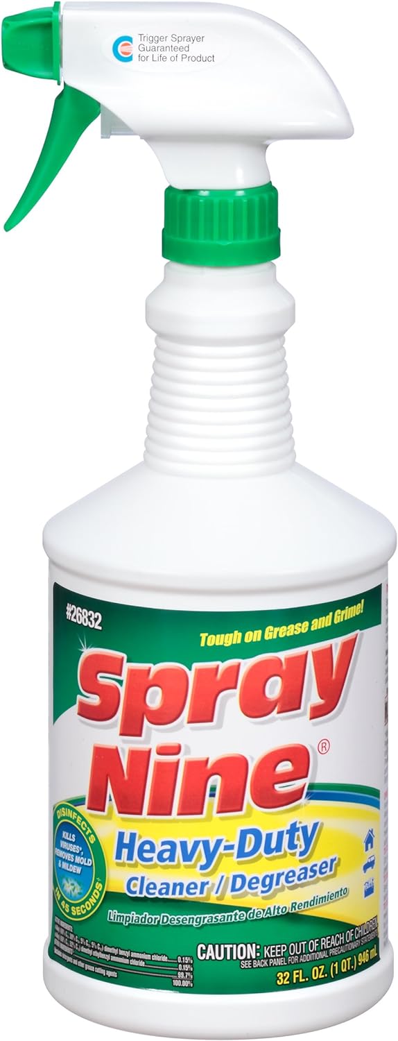 Spray Nine 26832 Heavy Duty Cleaner/Degreaser and Disinfectant, 32 oz.,White