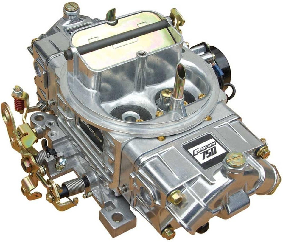 Proform 67257 Street Upgrade Series 750 CFM Polished Aluminum Dual Inlet 4-Barrel Square Bore Mechanical Secondary Carburetor with Electric Choke