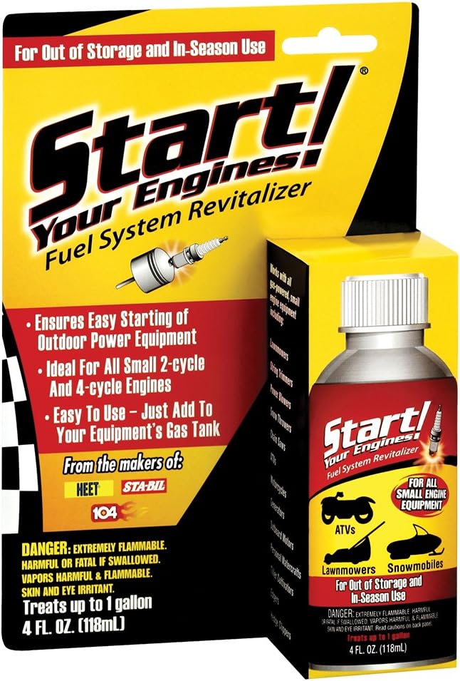 Start Your Engines! Fuel System Revitalizer and Starter Fluid for 2 and 4 Cycle Small Engines, 4 Fl. oz.