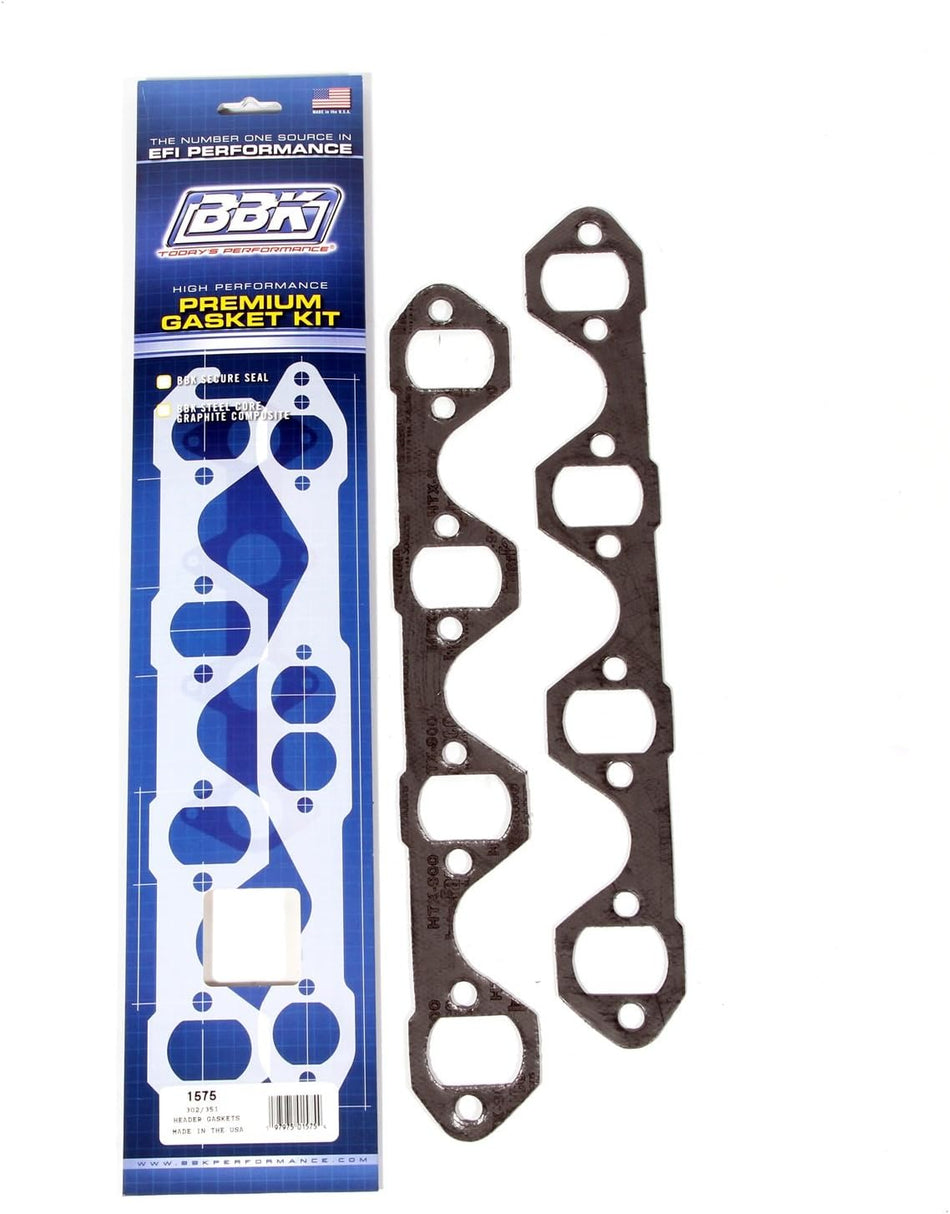 BBK 1575 1-5/8" Premium Exhaust Header Gaskets Kit for Ford 302/351, (Pair)