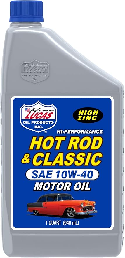 Lucas Oil 10688 Hot Rod and Classic Car SAE 10W-40 Motor Oil - 1 Quart