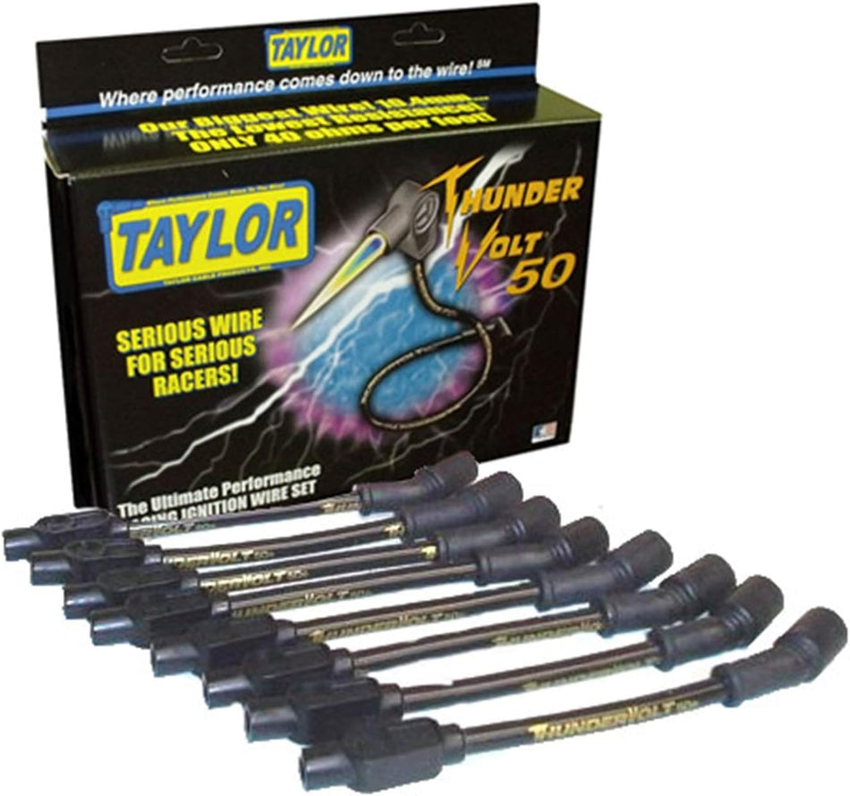 Taylor Cable 98003 Black 10.4mm Custom Fit ThunderVolt 50 High Performance Spark Plug Wire Set