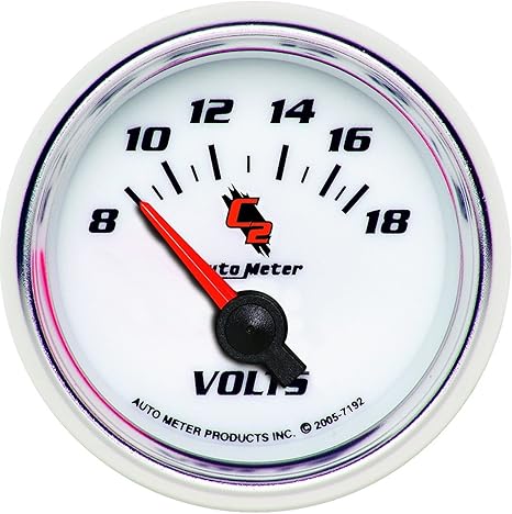 Auto Meter 7192 C2 2-1/16" 8-18V Short Sweep Electric Voltmeter