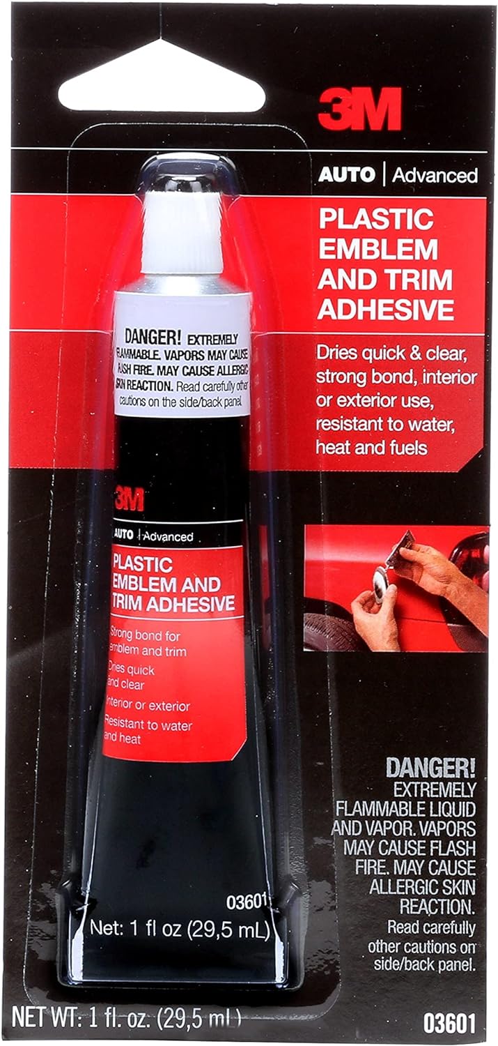 3M Plastic Emblem and Trim Adhesive, 03601, 1 fl oz