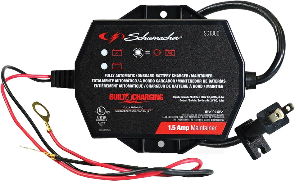 Schumacher SC1300 1.5A 6/12V Fully Automatic Battery Maintainer