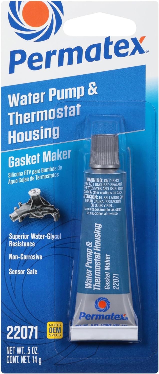 Permatex 22071 Water Pump and Thermostat RTV Silicone Gasket, 0.5 oz., 0.5 Ounce