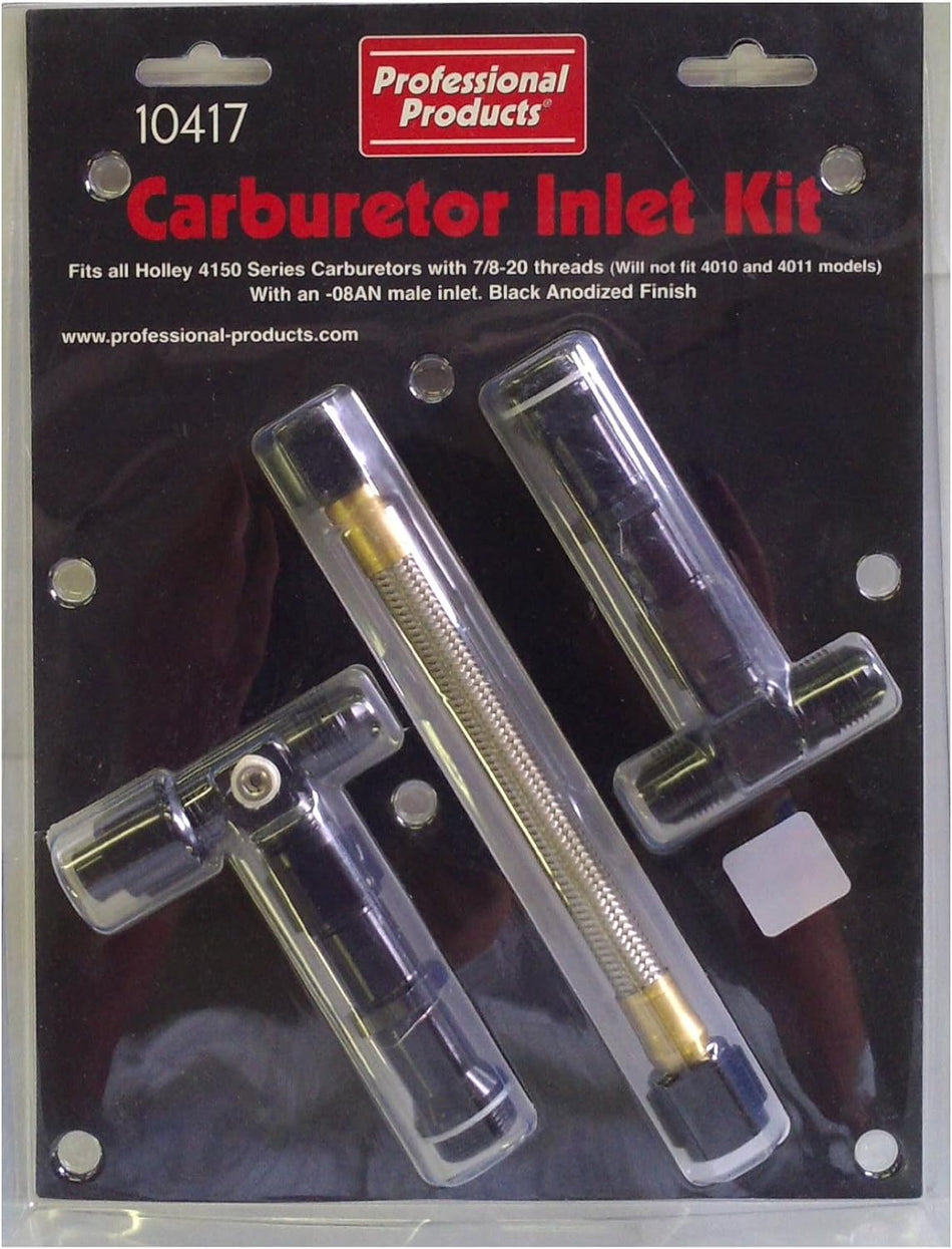 Professional Products 10417 Black Carburetor Inlet Kit for -8 AN Holley 4150 Carburetor