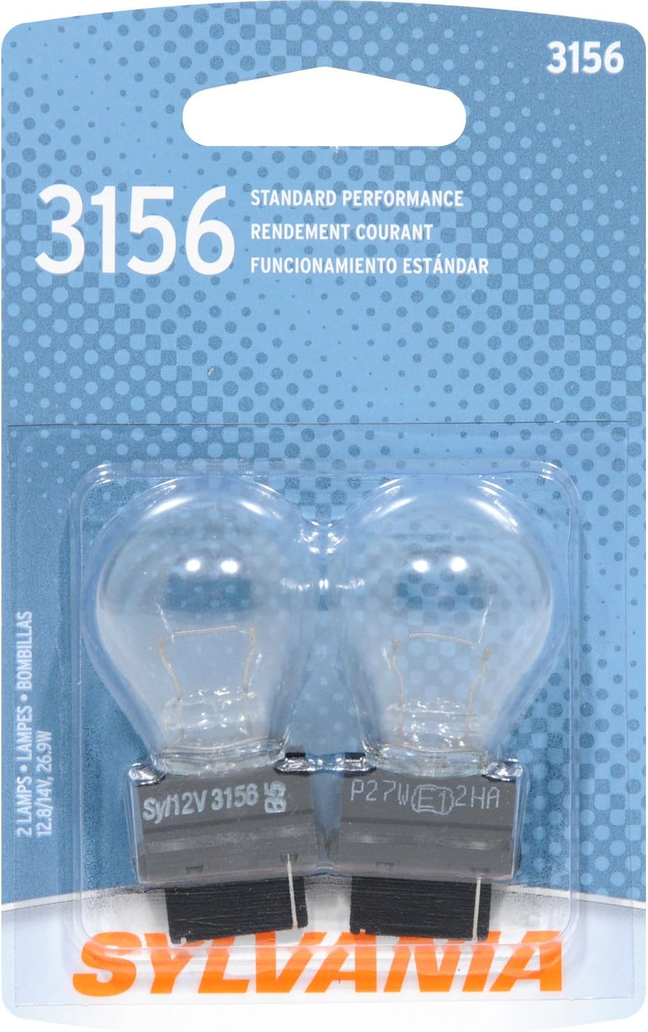 SYLVANIA 3156 Basic Miniature Bulb, (Contains 2 Bulbs)