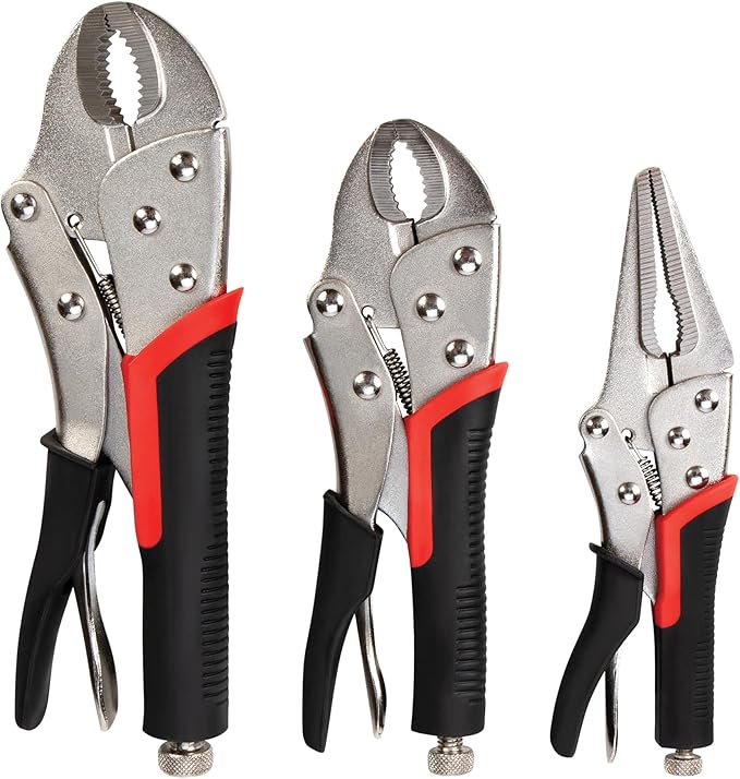 Performance Tool W30713 3 Piece Dual Cushion Locking Plier Set