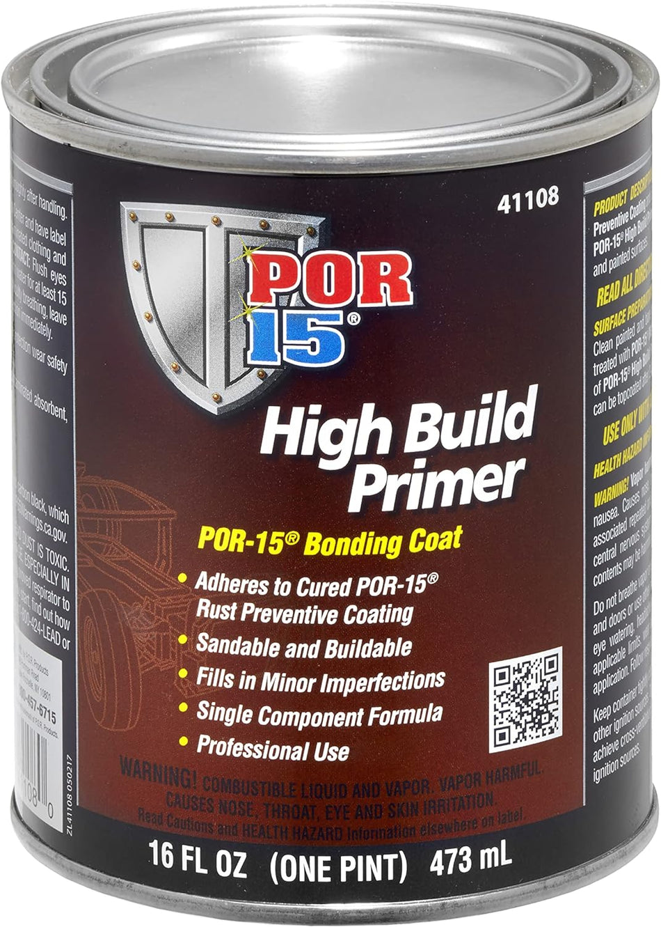 POR-15 41108 High Build Primer - 1 pint,White