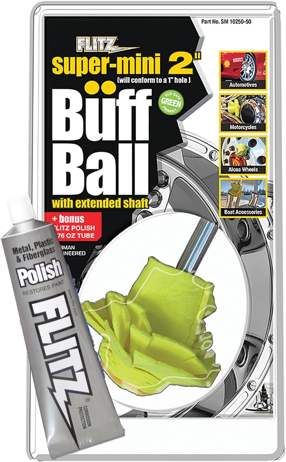 Flitz International Mini Buff Ball, 2-Inch, Yellow, Single