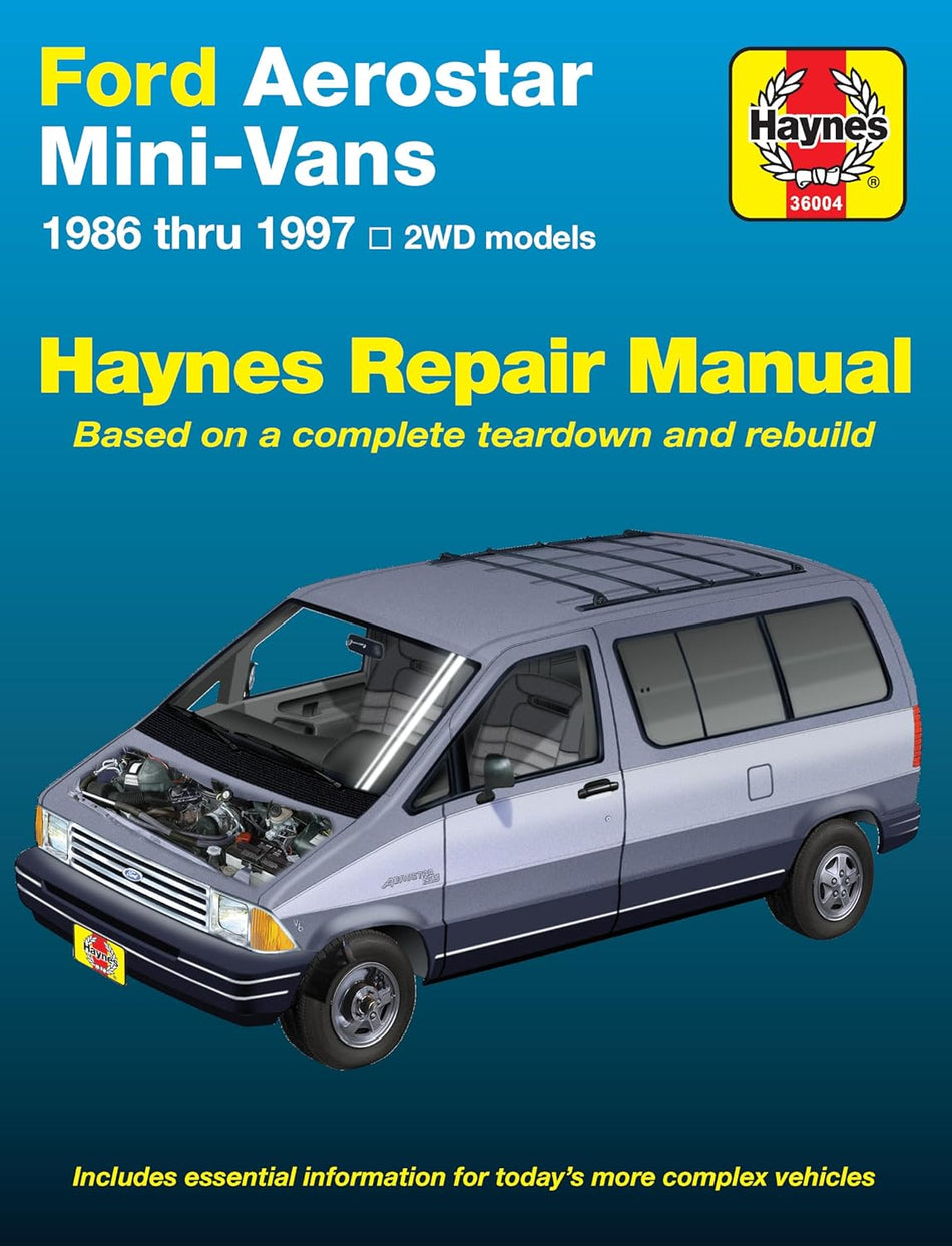 Ford Aerostar Mini-vans (86-97) Haynes Repair Manual (Does not include information specific to AWD models. Includes thorough vehicle coverage apart ... exclusion noted) (Haynes Repair Manuals)