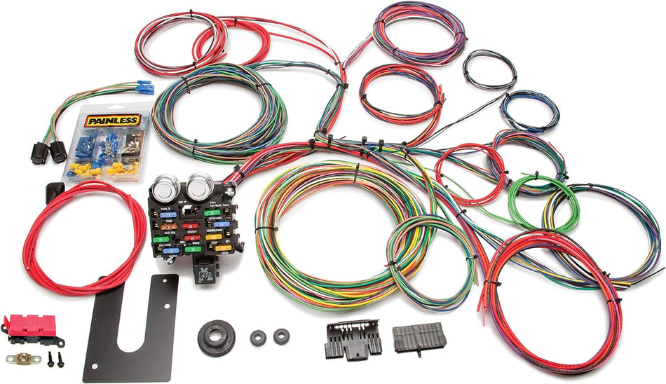 Painless Performance 10102 Classic Customizable Chassis Harness, Key In Dash, 21 Circuits