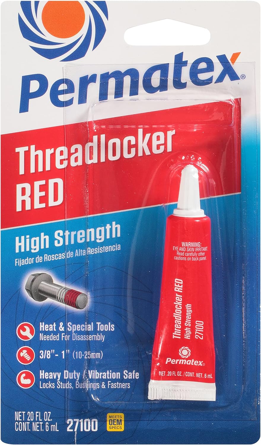 Permatex 27100 High Strength Threadlocker Red, 6 ml