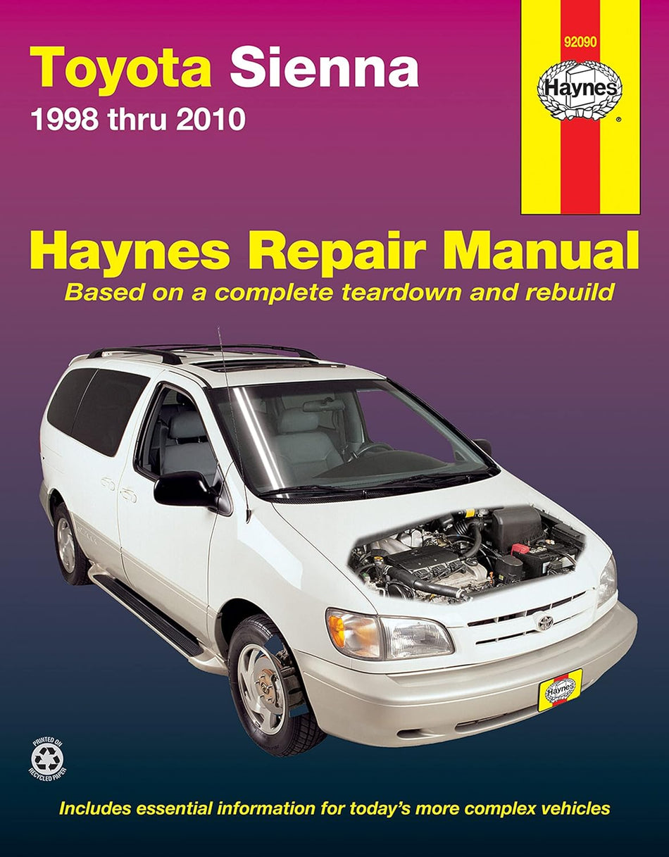 Toyota Sienna (98-10) Haynes Repair Manual (Does not include information specific to all-wheel drive models. Includes thorough vehicle coverage apart ... noted) (Haynes Automotive Repair Manuals)