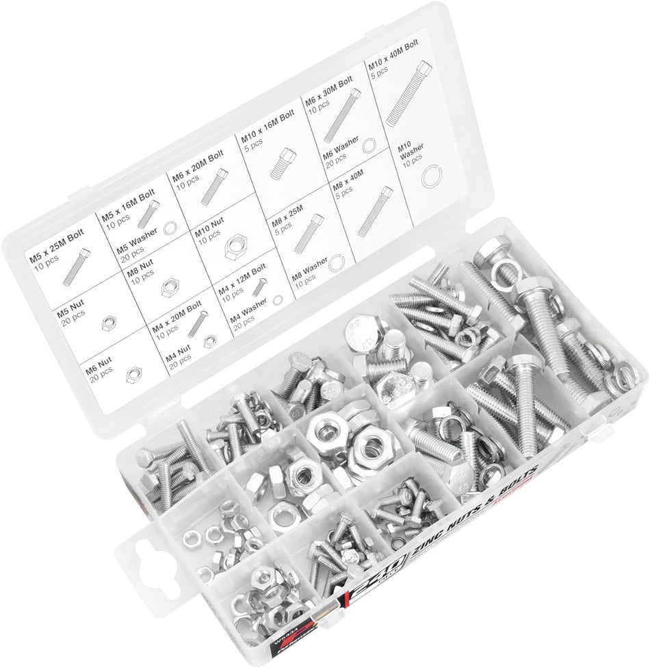 240PC ZINC NUTS+BLTS/