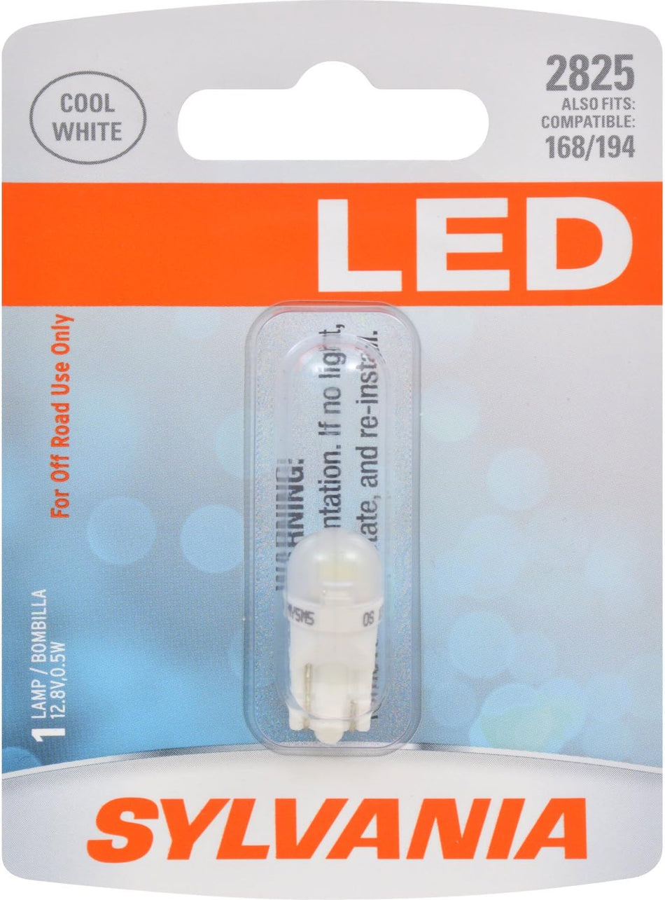 SYLVANIA 2825 T10 W5W White LED Bulb, (Contains 1 Bulb)