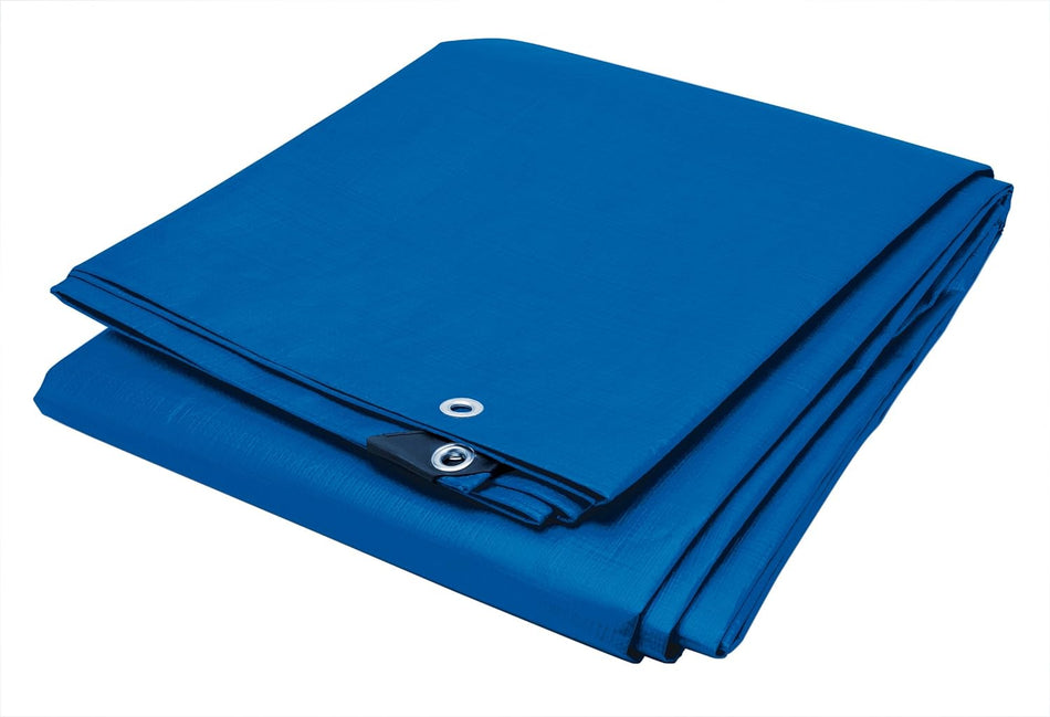 Performance Tool W6004 Reinforced Water Resistant Multi Purpose Bluee Tarp, 4 mil, 8-Feet x 10-Feet 8' x 10', Blue | Ideal for Tarpaulin Canopy Tent, Boat, RV Or Pool Cover | Perfect for Backpacking, Camping & Shelters