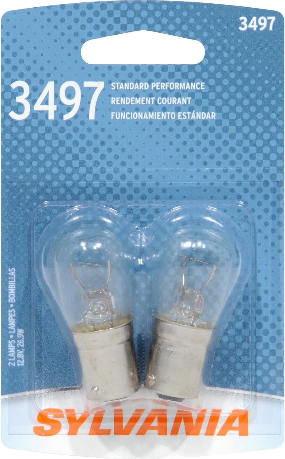 SYLVANIA 3497 Basic Miniature Bulb, (Contains 2 Bulbs)