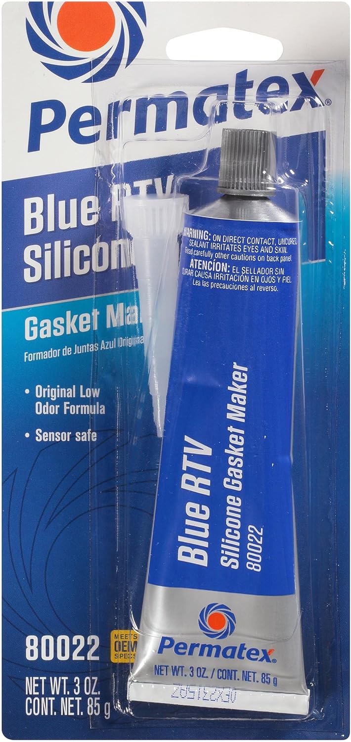 Permatex 80022 Sensor-Safe Blue RTV Silicone Gasket Maker, 3 oz. Tube