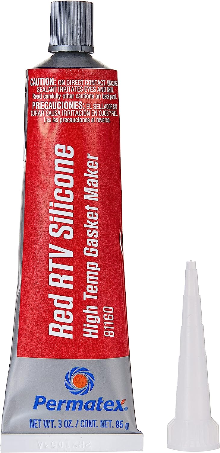 Permatex 81160 High-Temp Red RTV Silicone Gasket, 3 oz