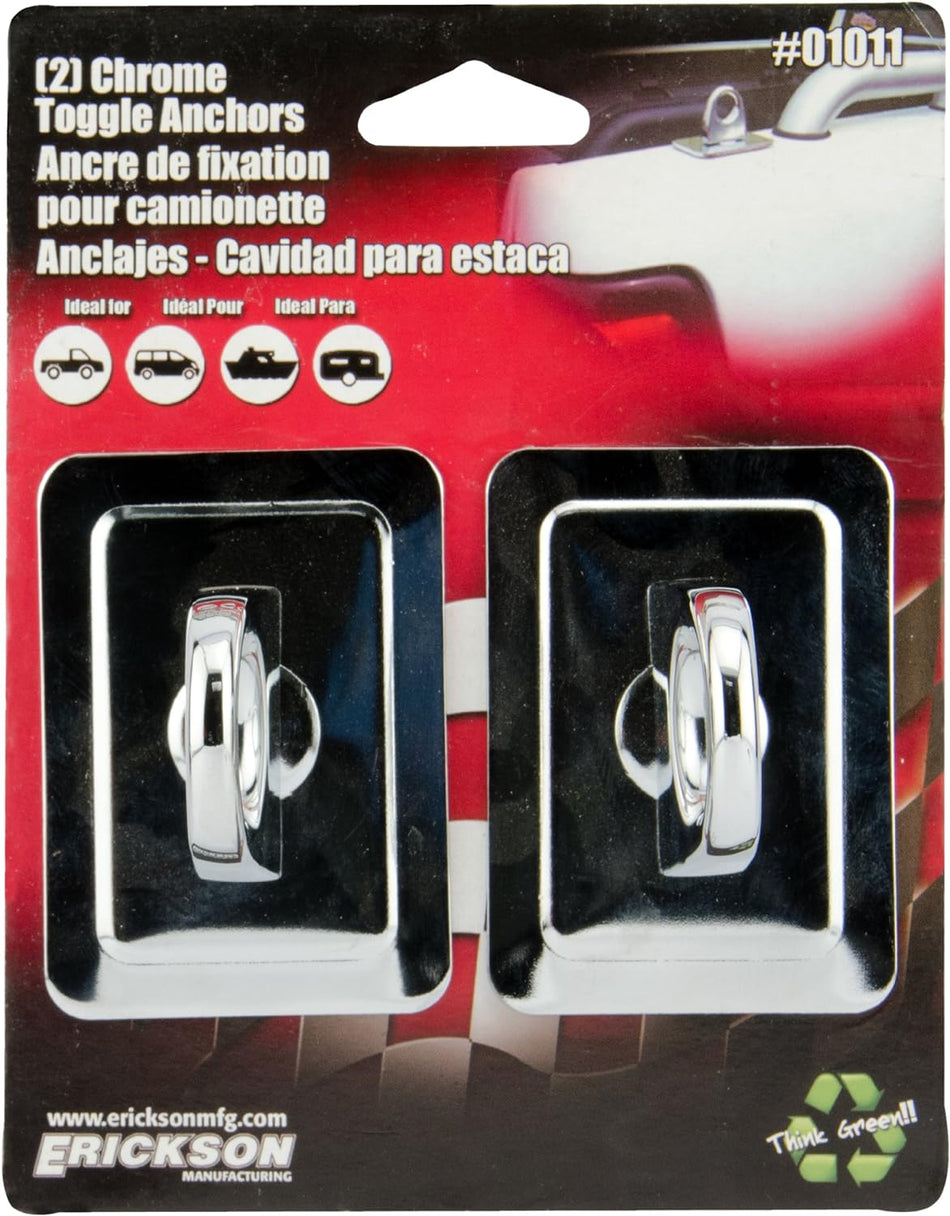 Erickson 01011 Chrome Stake Pocket Anchor, (Pack of 2)
