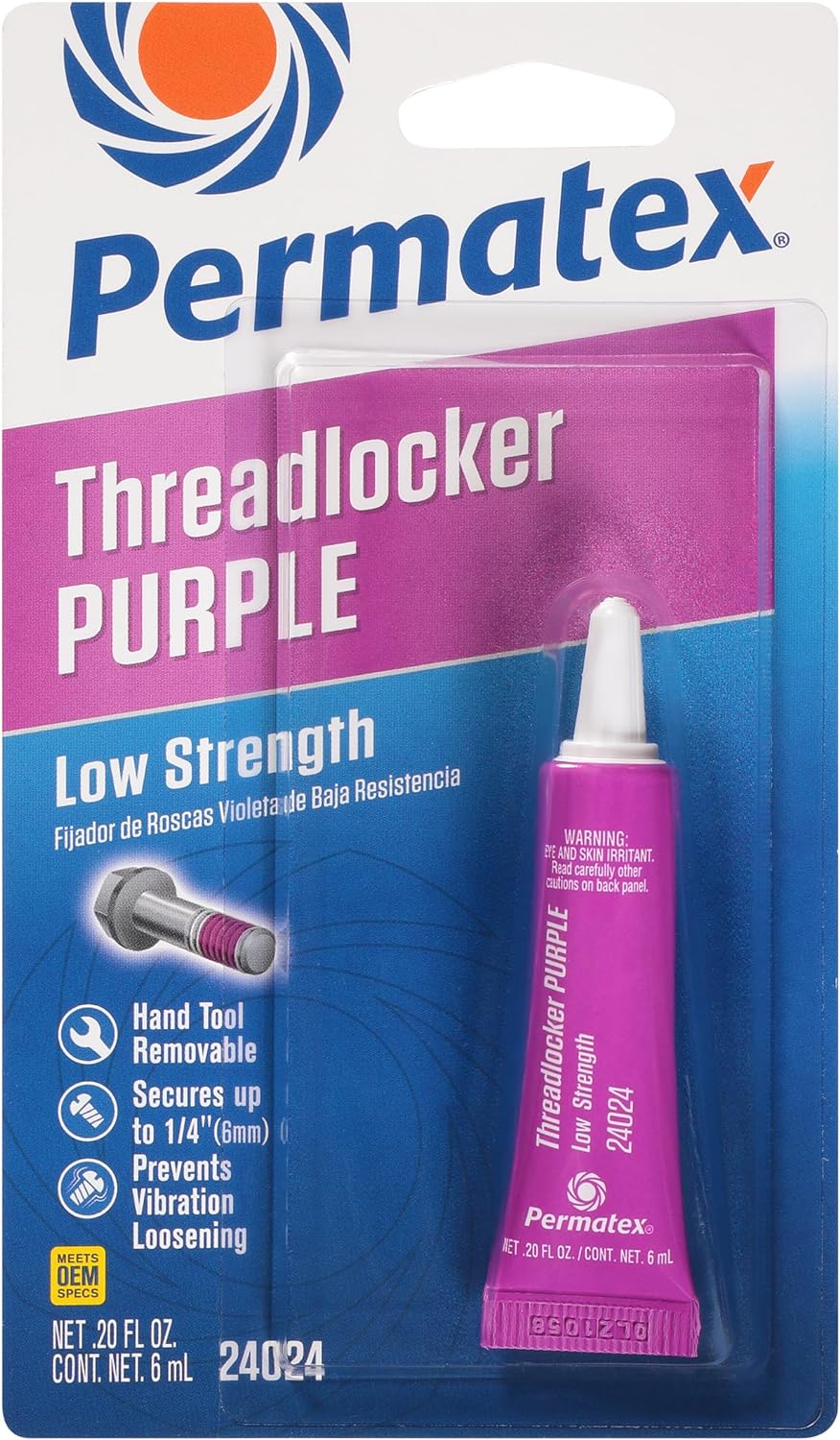 Permatex 24024 Low Strength Threadlocker Purple, 6 ml Tube