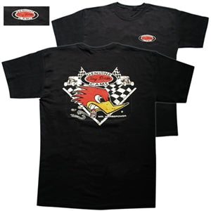 Mooneyes Mr. Horsepower Vintage Checkered Flags T-shirt - Black