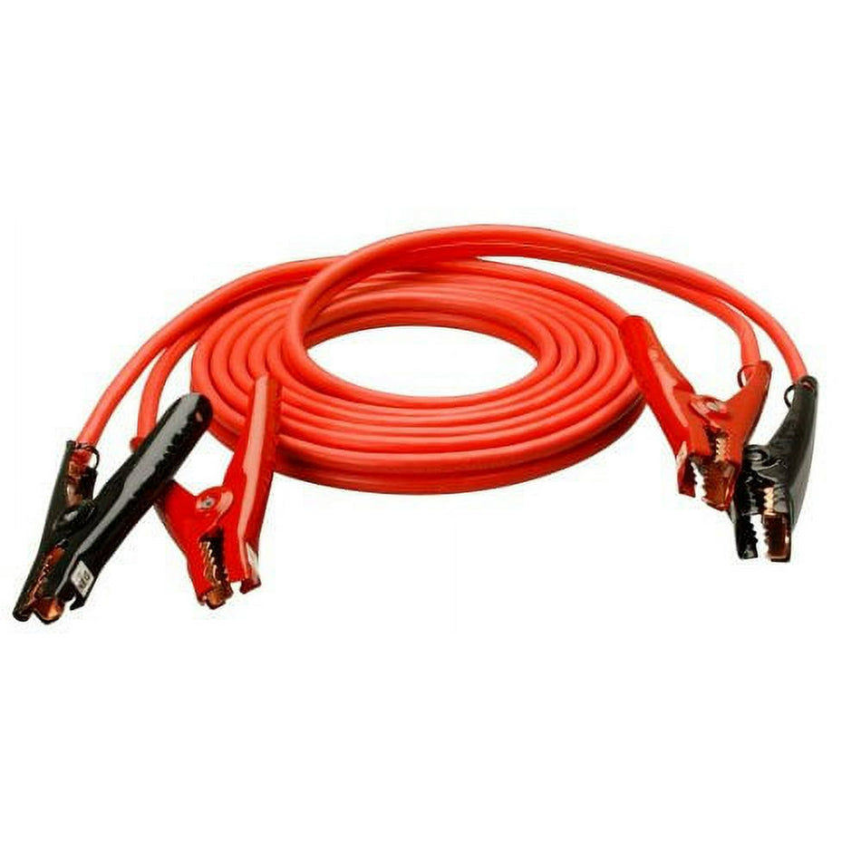 Coleman Cable 08665 12' Heavy-Duty Truck and Auto Battery Booster Cables with Polar Glow Clamps, 4-Gauge