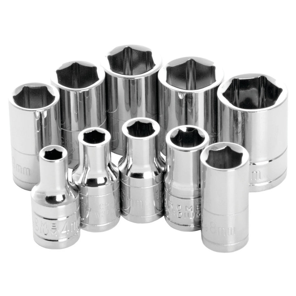 Performance Tool W36202 10 pc. 1/4" Dr. 6pt Metric Socket Set