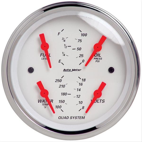 AUTOMETER 3-3/8 Quad GAGE WHT