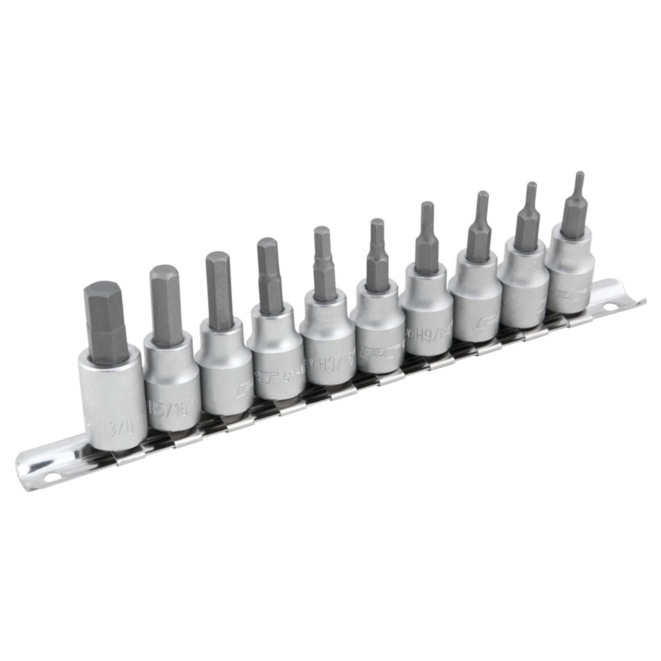 10PC SAE HEX BIT SOCKETS