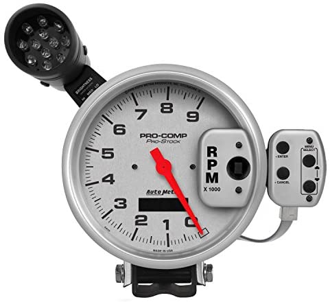 AUTO METER 6832 Pro Stock Silver Tachometer, 5.000 in.