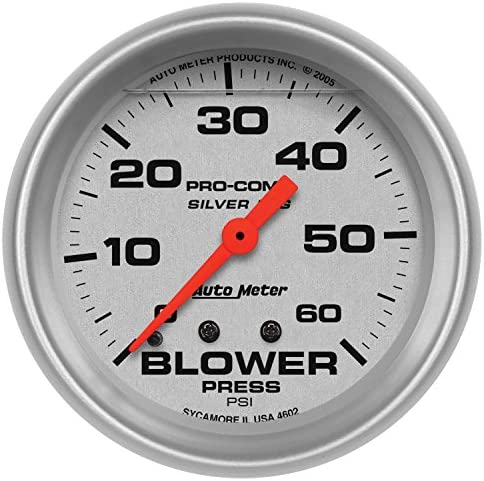 Auto Meter 4602 Silver LFGs Blower Pressure Gauge