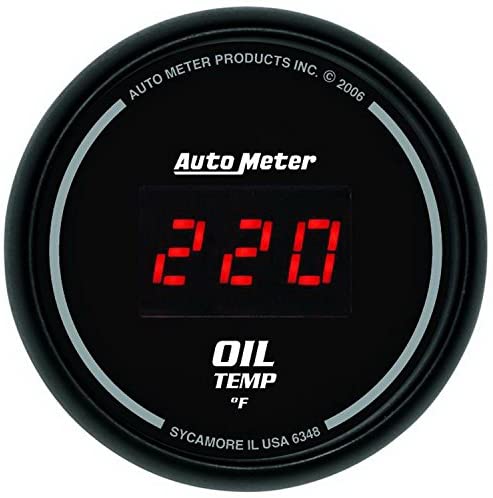 Auto Meter 6348 Sport Comp Digital 2-1/16" 0-340 Degree F Digital Oil Temperature Gauge