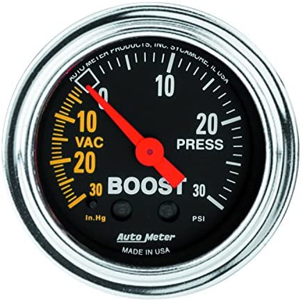 AUTO METER 2403 Traditional Chrome Mechanical Boost/Vacuum Gauge