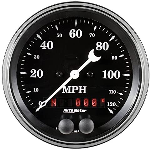 AUTO METER 1749 Gauge Speedometer (Old TYME Black 3 3/8", 120Mph, GPS, Old TYME Black)