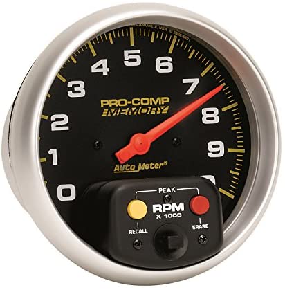 AUTO METER 6801 Pro-Comp Water Resistant Memory Tachometer, 5.000 in.