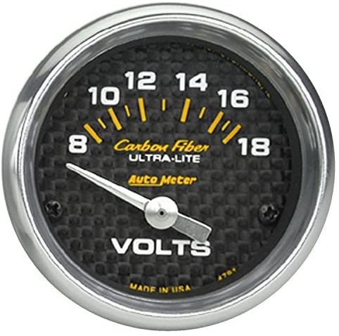 Auto Meter 4791 Carbon Fiber Electric Voltmeter Gauge