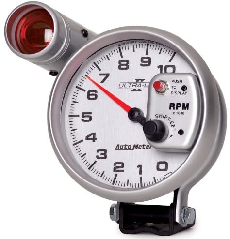 Auto Meter 4999 Ultra-Lite II 5" 10000 RPM Pedestal Mount Shift-Lite Tachometer