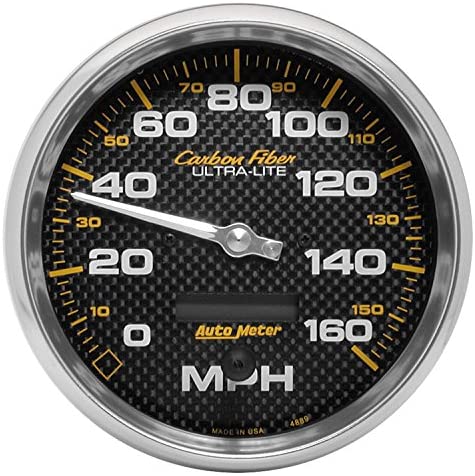 Auto Meter 4889 Carbon Fiber In-Dash Electric Speedometer,5.000 in.