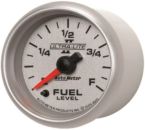 Auto Meter 4910 Ultra-Lite II 2-1/16" 0-280 ohms Full Sweep Electric Fuel Level Programmable Empty - Full Range Gauge